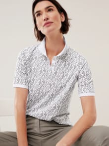 Jersey Polo Blätter Khaki