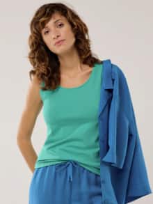 Baumwoll-Basic -Top Seegrün