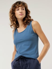Baumwoll-Basic -Top Jeansblau