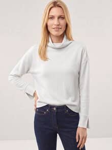 Wärmendes Sweatshirt mit Schalkragen Offwhite