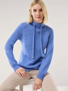 Kuschelgarn-Pullover Jeansblau