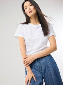 Strukturshirt Welle Weiß