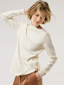 Sweatshirt mit Strick Offwhite