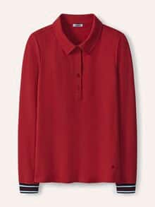 Poloshirt Kontrastdetail Signalrot
