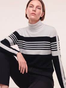 Viskose Rolli Hautschmeichler Streifen Schwarz/Offwhite