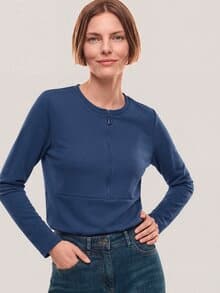Shirt mit Reißverschluss Marine