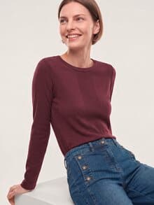 Shirt in Feinstrickoptik Merlot