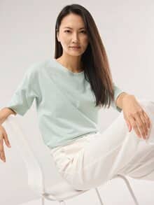 Streifenshirt Seersucker Salbei