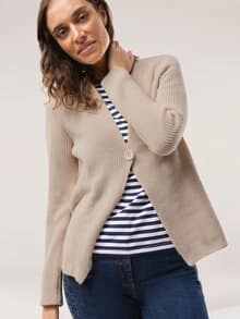 Strickjacke in Patentstrick Creme