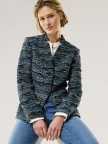Boucleblazer Denimlook blau