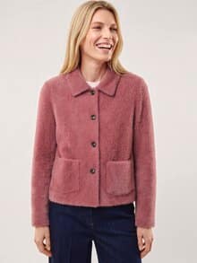 Flauschige Jacke Rosenholz