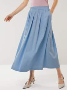 Viskose Schlupfrock Horizontblau