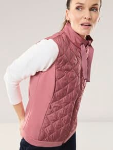 Leichtweste Materialmix Rosenholz