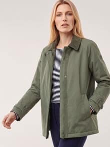Jacke aus Baumwollmischung mit Cord Olivgrün