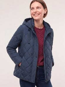 Leichte Steppjacke mit Rautenmuster ohne Nähte Nachtblau