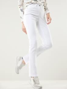 Extraglatt Baumwollhose Slim Fit Weiß