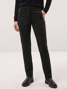 Suede Hose aus elastischem Material Schwarz