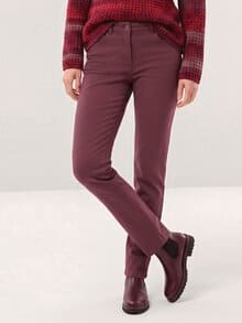 Extraglatt Baumwollhose Merlot