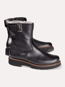 Lammfell-Stiefelette Schwarz