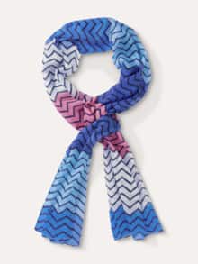 Zick Zack Schal Blau/Rosa