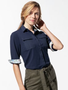 Damen mit Kapuze T-Shirt Reißverschluss Front Kurzärmlig Top Formell Büro Bluse