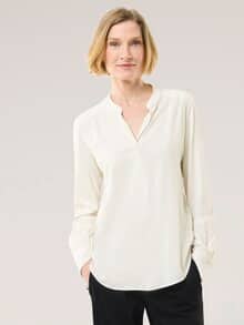 Easy Care Viskose Bluse Uni Weiß