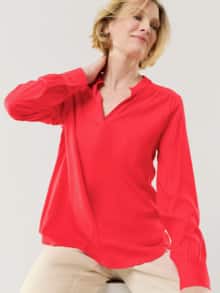 Easy Care Viskose Bluse Uni Rot