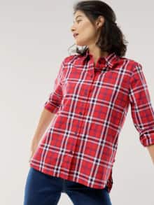 Baumwoll-Bluse Zeitlos Karo Rot