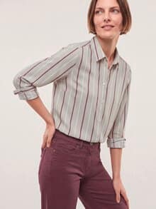 Extraglatt-Hemdbluse Everyday 2.0 Streifen Kitt