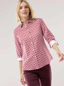 Thermo-Flanell-Hemdbluse Minimal Chianti/Offwhite