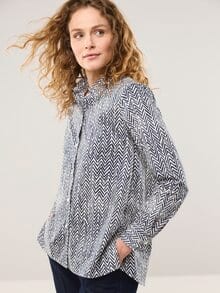 Hemdbluse aus Baumwolle Dessin Fischgrat