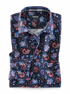 Easycare-Hemd Druck Marine Detail 1