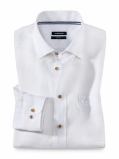 Pures Leinen Hemd Uni Weiß Detail 1