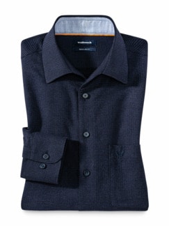 Diamanten-Flanell Hemd Minivichy Navy Detail 1