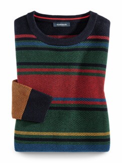 Strukturpullover Streifenlust Multicolor Detail 1