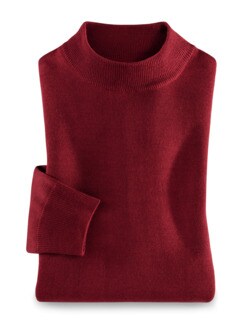 Merino-Mix Stehbund-Pullover Rot Detail 1