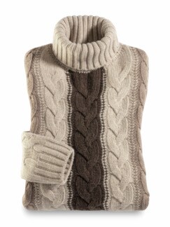Luxus Zopfpullover Natur Detail 1