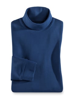 Rollkragen-Shirt Royalblau Detail 1