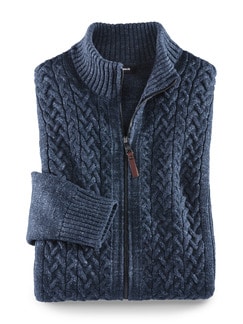 Zopf-Strickjacke Natural Cotton Zopf-Strickjacke Natural Cotton