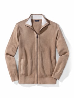 Strukturjacke Soft-Cotton Camel Melange Detail 1