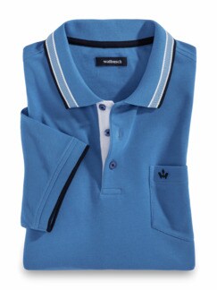 Pique-Polo Maritim Azurblau Detail 1