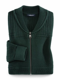Zip-Jacke Strukturmix Clubgrün Detail 1