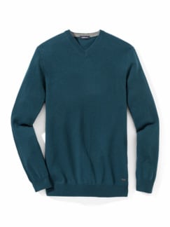 Premium Cashmere-Pullover Smaragd Detail 1