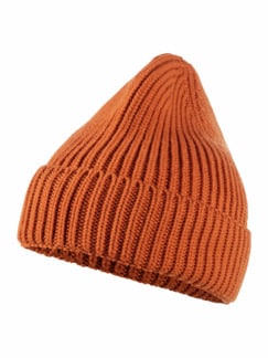 Merino-Mütze Orange Detail 1