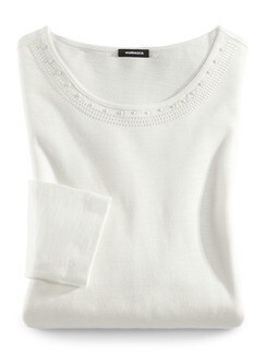 Baumwollshirt Perlenaussschnitt Baumwollshirt Perlenaussschnitt