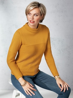 Kaminkragen-Pullover Querrippe Kaminkragen-Pullover Querrippe