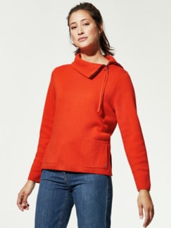 Zipper-Pullover Milano Orangerot Detail 1