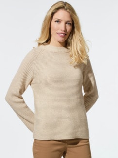 Nahtlos-Pullover Softwool Creme Melange Detail 1