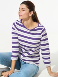 Ringelshirt Modalmix Multicolor Lila Detail 1