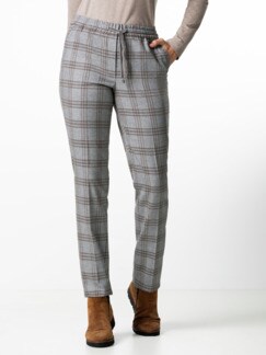 Flanell Jogpant Soft + Easy Grau Kariert Detail 1